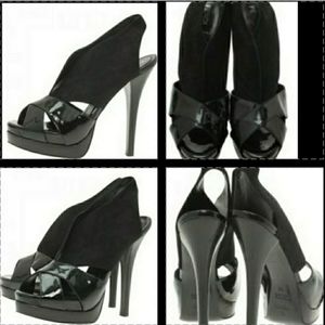 Fendi black peep toe stiletto heels Size 39 1/2